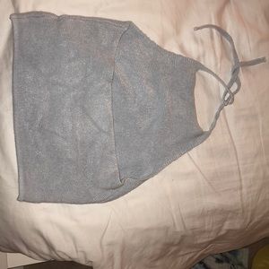 Gray knit top